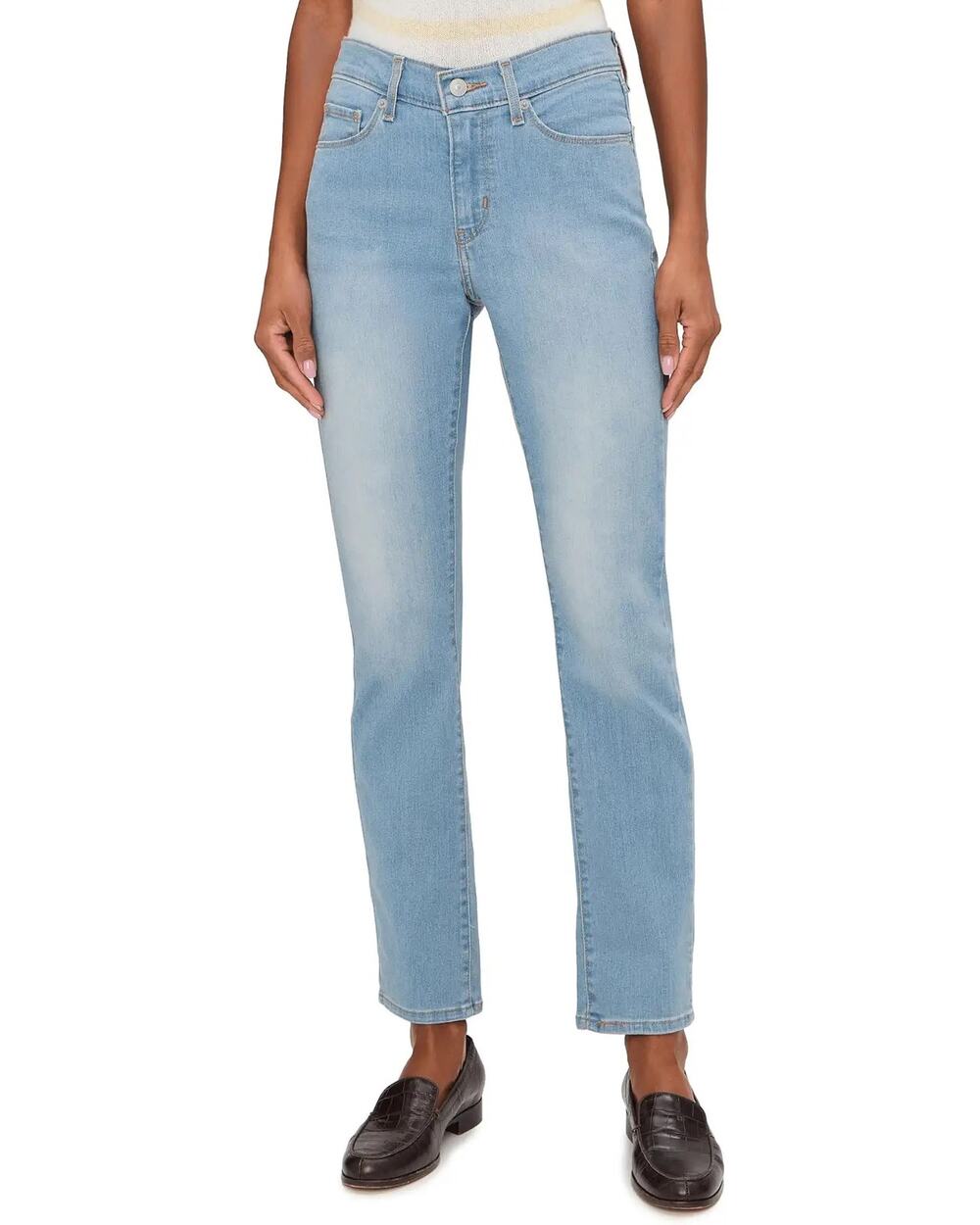ICONIC Levi's Light Wash Straight Leg Jeans Blue Denim Everyday Basic Sz 6